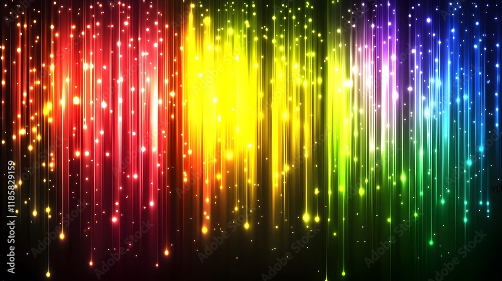 Rainbow Lights Sparkling Background Glowing Stripes Abstract Art Rainbow Lights Sparkling Background Glowing Stripes Abstract Art