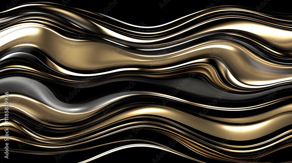 Abstract Gold Black Silver Waves Luxury Background Abstract Gold Black Silver Waves Luxury Background