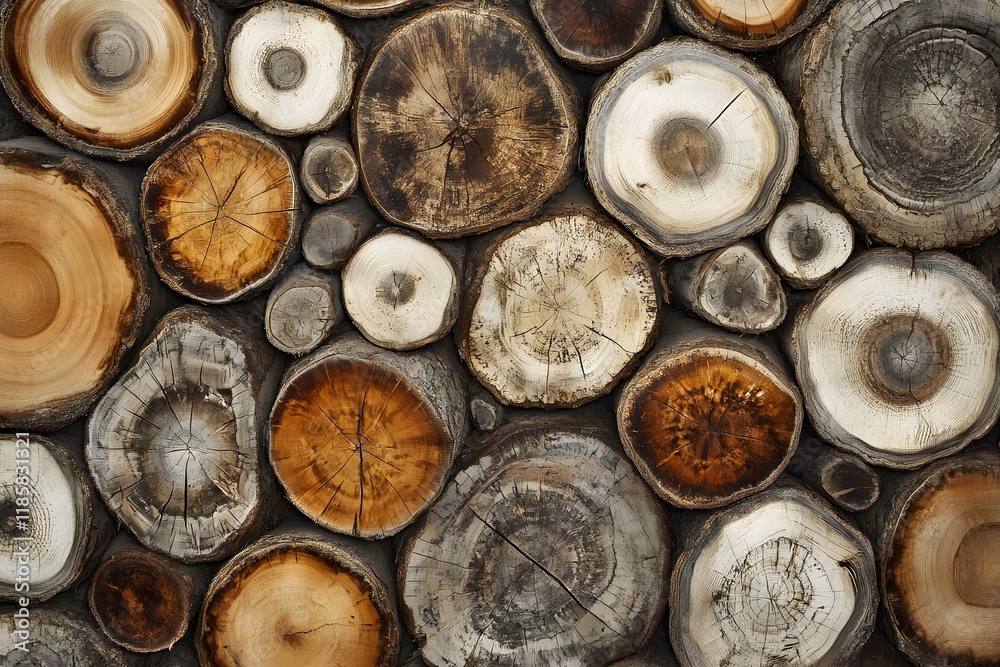 Rustic wood slices wall texture background Rustic wood slices wall texture background