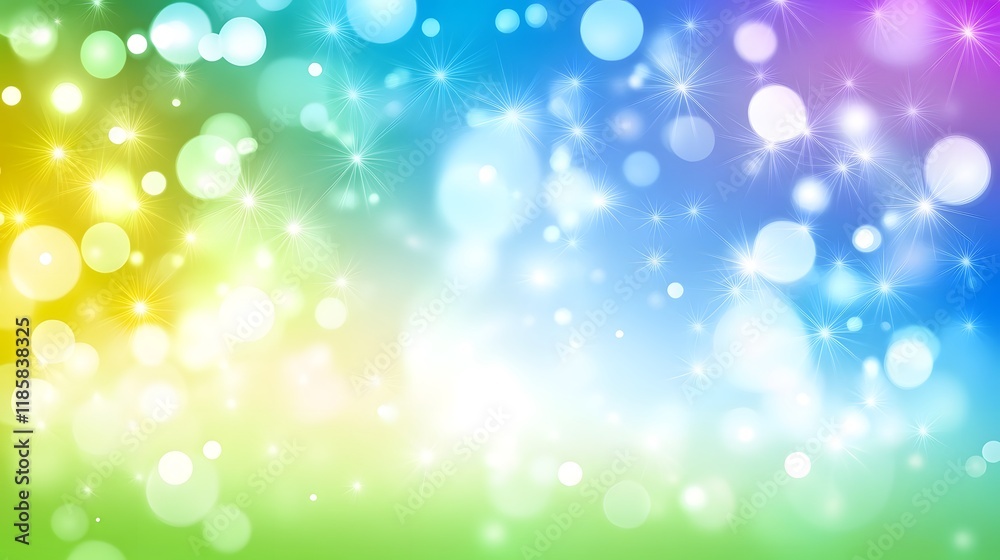 Colorful Bokeh Lights Sparkling Starburst Background Colorful Bokeh Lights Sparkling Starburst Background