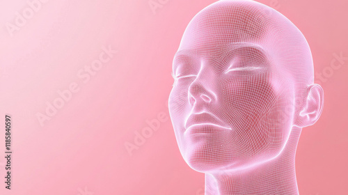 3D rendered illustration of human head brain structure in a mannequin-like sculpture design photo