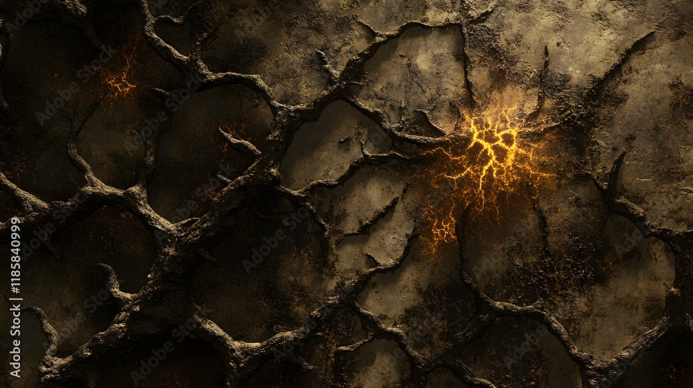 Fototapeta premium Dark Fantasy Lava Crack Texture Background