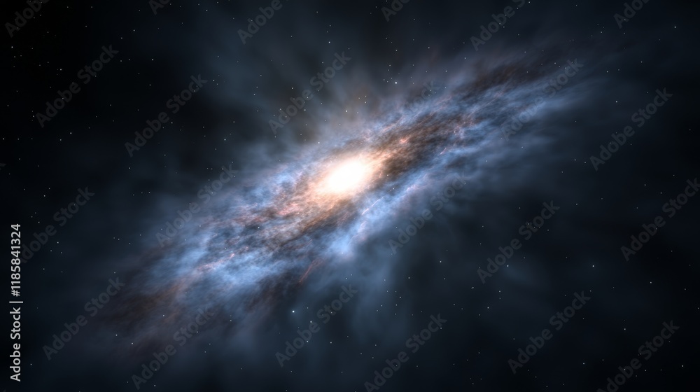 Fototapeta premium Cosmic Nebula Digital Art, Spiral Galaxy, Celestial Composition, Space, Stars Space art, Nebula