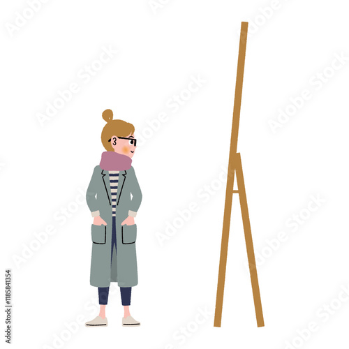 鏡の前でお洒落を楽しむ女の子