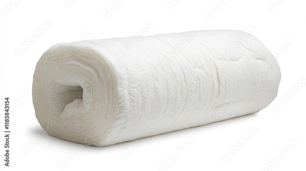 Large Roll of Soft White Cotton Wool Isolated on White Background for Medical and Cosmetic Use Large Roll of Soft White Cotton Wool Isolated on White Background for Medical and Cosmetic Use