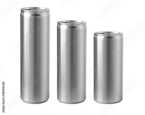 Aluminum slim cans isolated photo