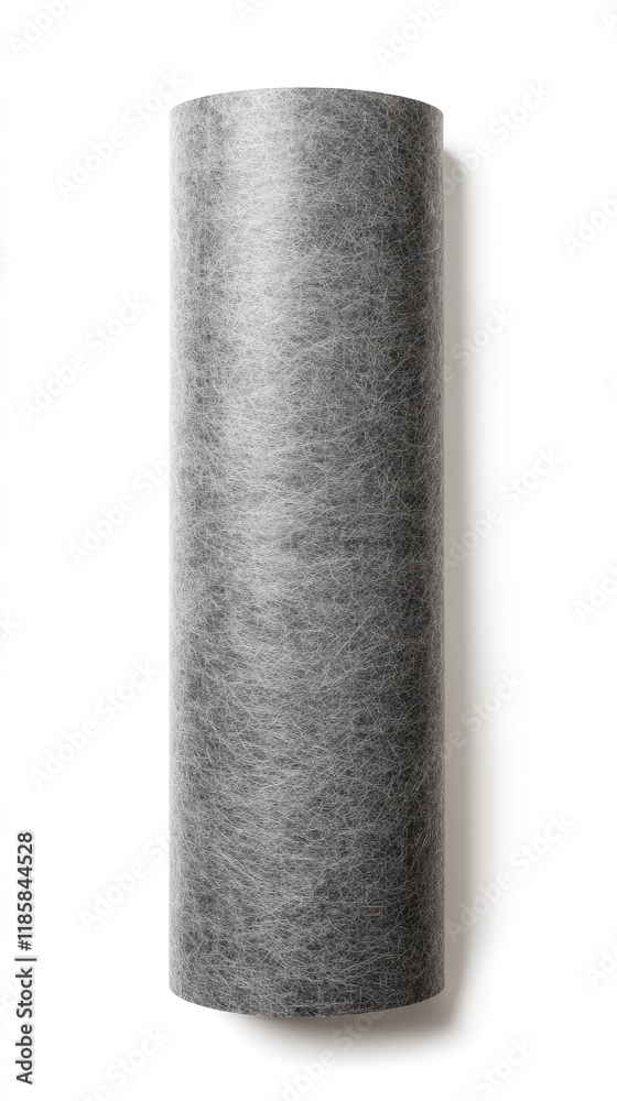 Close-up of a Rolled Gray Felt Fabric Isolated on White Background for Crafting and Design Projects Close-up of a Rolled Gray Felt Fabric Isolated on White Background for Crafting and Design Projects