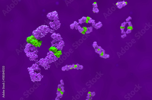 Monoclonal antibodies (Adalimumab) - isometric view 3d illustration photo