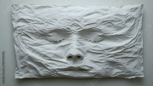 Cutout of a white paper tissue box