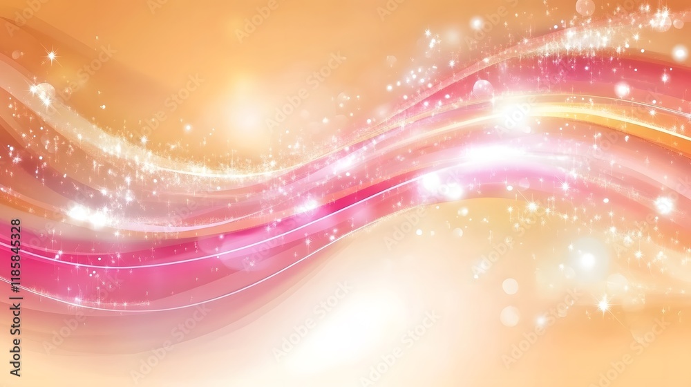 Pink Gold Abstract Wave Background Glittering Sparkle Design Pink Gold Abstract Wave Background Glittering Sparkle Design