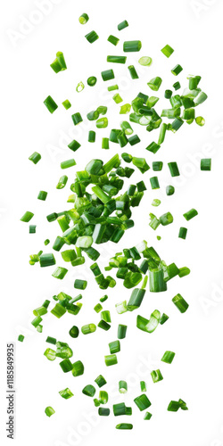 Wallpaper Mural Chopped chives isolated. Fresh herbs, green onion, fine texture, savory garnish, culinary flavor, healthy topping, natural ingredient, garden harvest. Torontodigital.ca