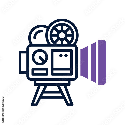 cinema projector icon. vector dual tone icon for your website, mobile, presentation, and logo design.