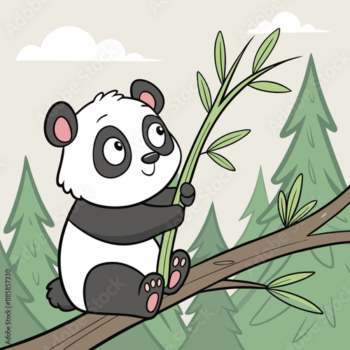 panda and bamboo