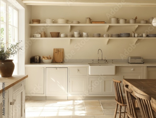 Bright Country Kitchen With...
