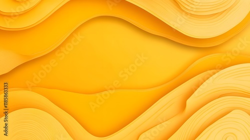 Abstract Yellow Waves Background   D Paper Cut Design photo