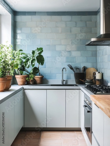 Modern kitchen design with ...
