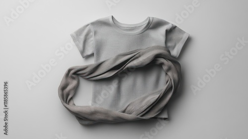 Wallpaper Mural Grey t-shirt with a taupe scarf. Torontodigital.ca