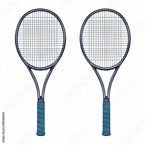 Tennis Racquets Displayed: Sport, Game, Match, Court, Competition, Player, Equipment, Serve, Swing, Net photo