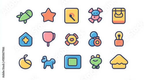 Kids age restriction cartoon icons, kids age plus for child game labels, vector signs. Baby toy suitable age restriction symbols for children and teen restriction warning or forbidden content
