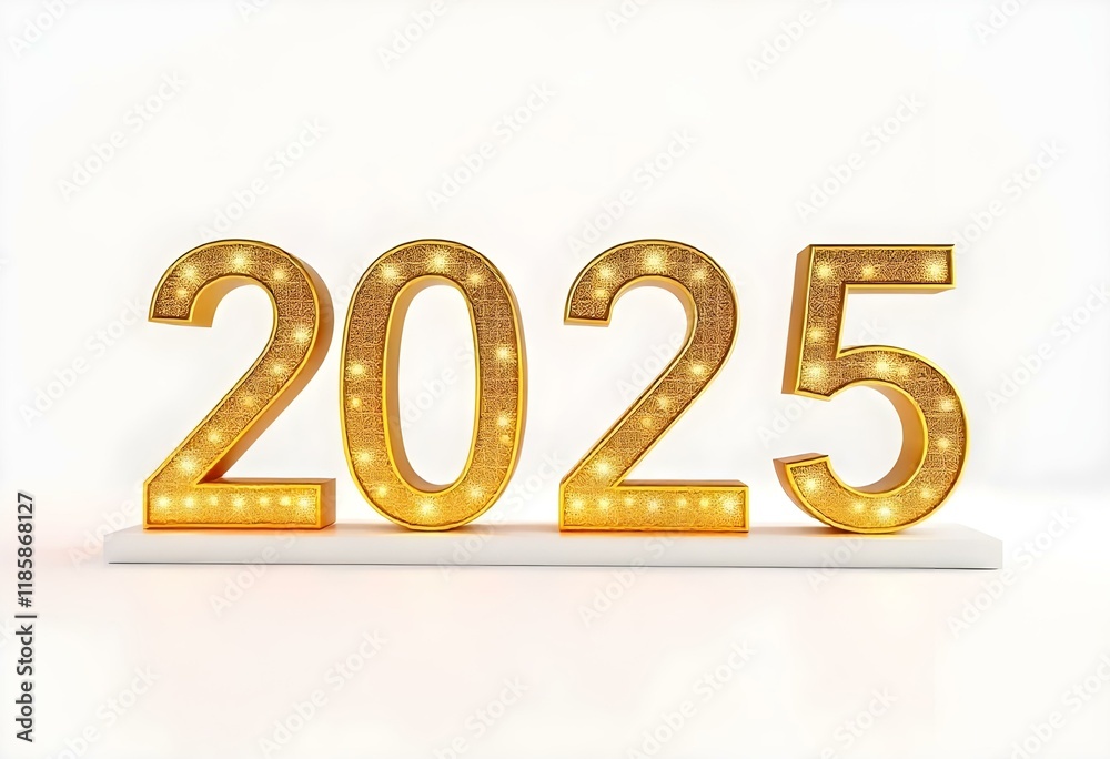 3d text 2025 new year gold realistic rendering 3d text 2025 new year gold realistic rendering