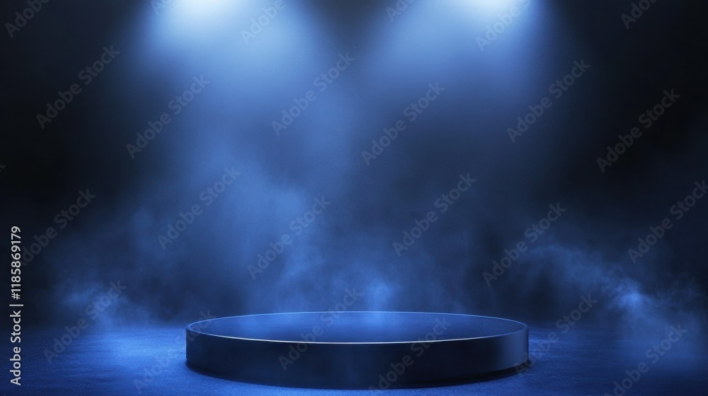 Abstract blue blurred background with fog effect suitable for product display and online shopping showcase Abstract blue blurred background with fog effect suitable for product display and online shopping showcase