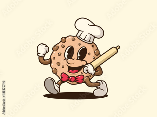 Retro Cartoon Cookies Character 