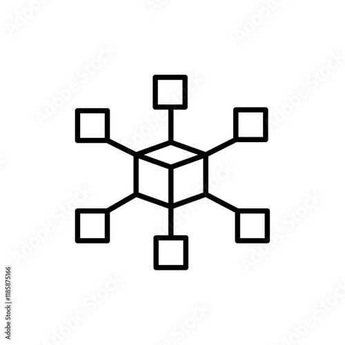 Blockchain technology icon simple vector symbol
