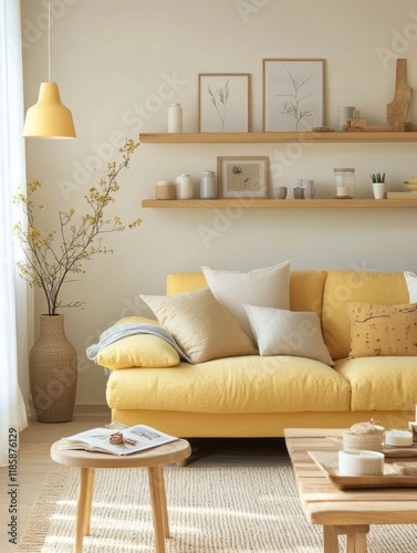 Yellow Sofa Living Room Dec...