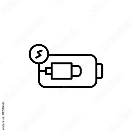 Charging battery icon simple vector symbol