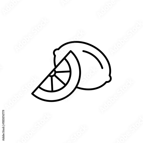 Citrus, lemon, lime, orange, tangerine slice icon simple vector symbol