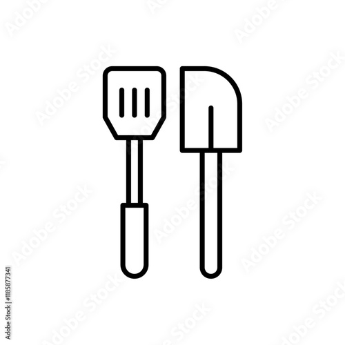 Cooking spatula icon simple vector symbol