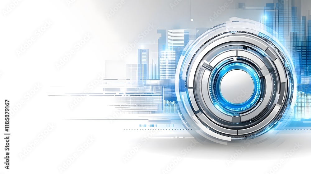 Futuristic Cityscape Tech Interface Background Futuristic Cityscape Tech Interface Background