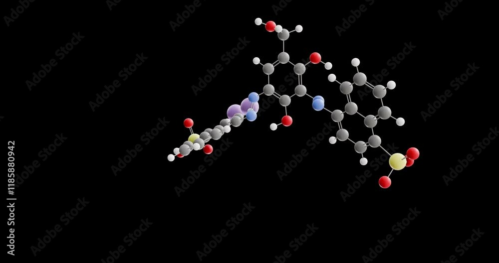 Brown HT molecule, rotating 3D model of e155, looped video on a black background Brown HT molecule, rotating 3D model of e155, looped video on a black background