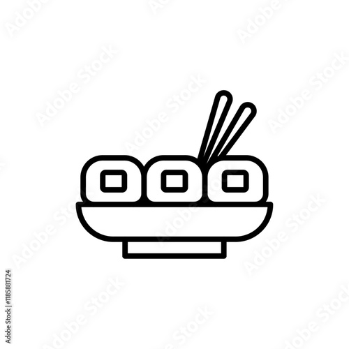 Maki sushi roll icon simple vector symbol