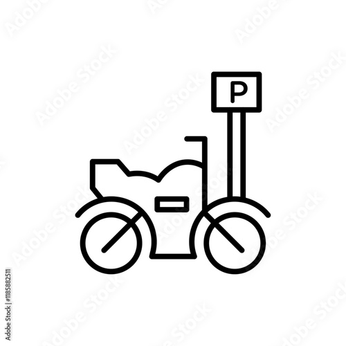 motorbike parking icon simple vector symbol