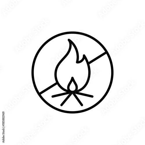 No fire icon simple vector symbol