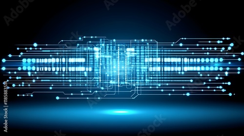 Futuristic Blue Circuit Board Technology Background