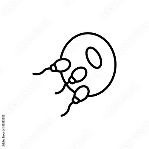 ovule being fertilized by sperm icon simple vector symbol