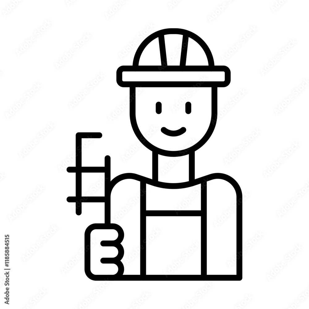 Plumber repairing pipe icon simple vector symbol Plumber repairing pipe icon simple vector symbol