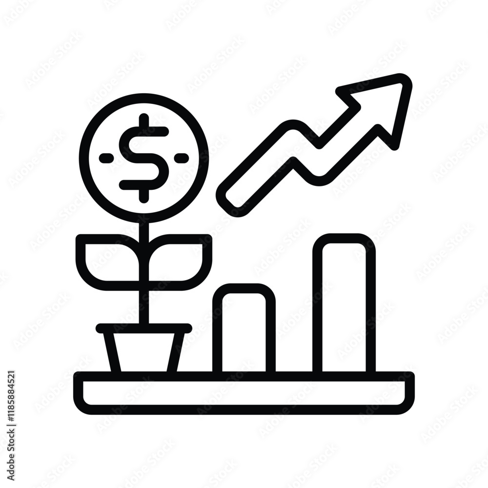 growth icon. vector line icon for your website, mobile, presentation, and logo design. growth icon. vector line icon for your website, mobile, presentation, and logo design.