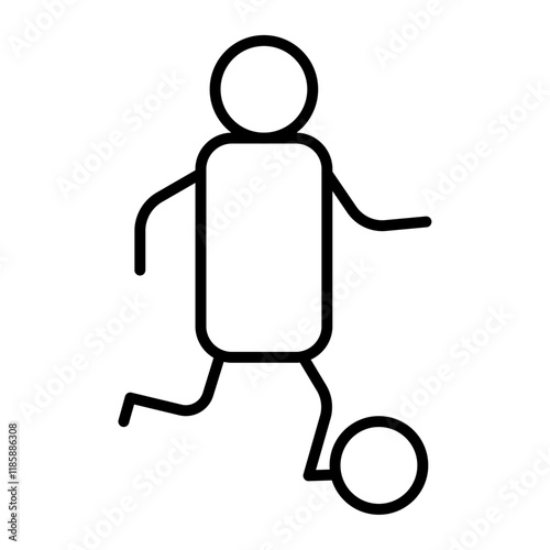 Soccer player with ball icon simple vector symbol