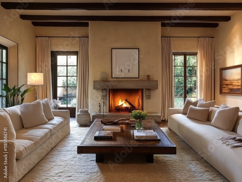 Elegant Living Room with Fi...