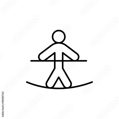 Tightrope walker icon simple vector symbol