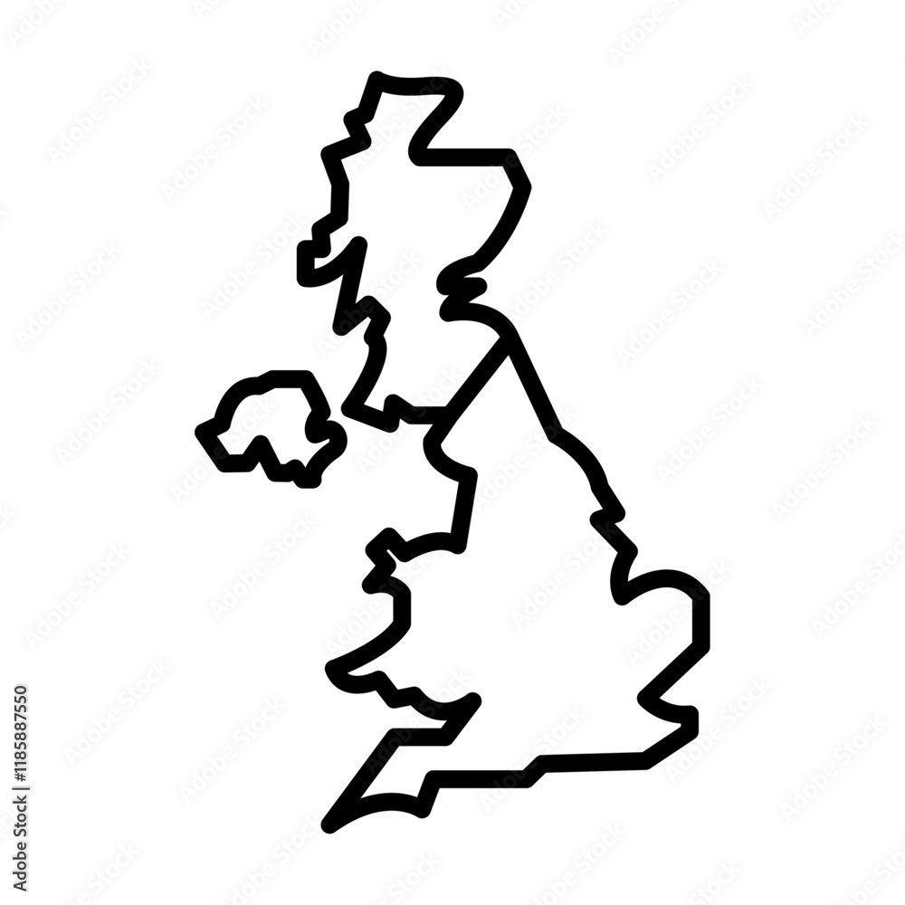United Kingdom map icon simple vector symbol United Kingdom map icon simple vector symbol