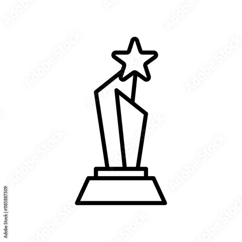 Trophy cup with star icon simple vector symbol