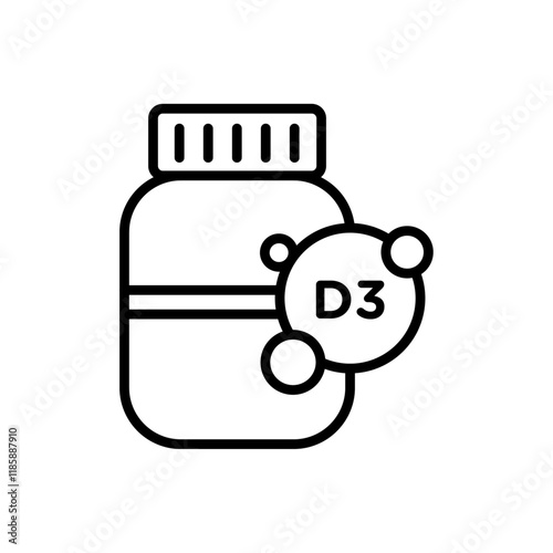 Vitamin D3 icon simple vector symbol