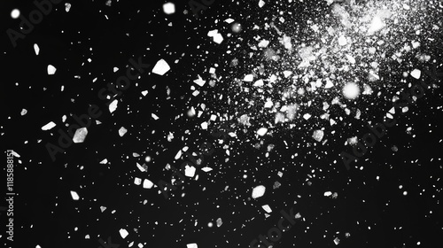 Falling snowflakes on isolated background.