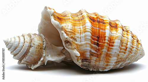 Seashell Exhibits Spiral Beauty and Marine Life Intricately photo