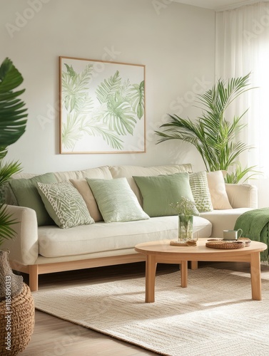 Serene Living Room Decor Fe...
