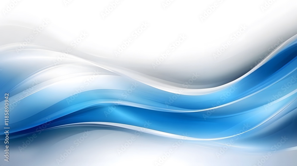 Obraz premium Abstract Blue White Wave Background Design